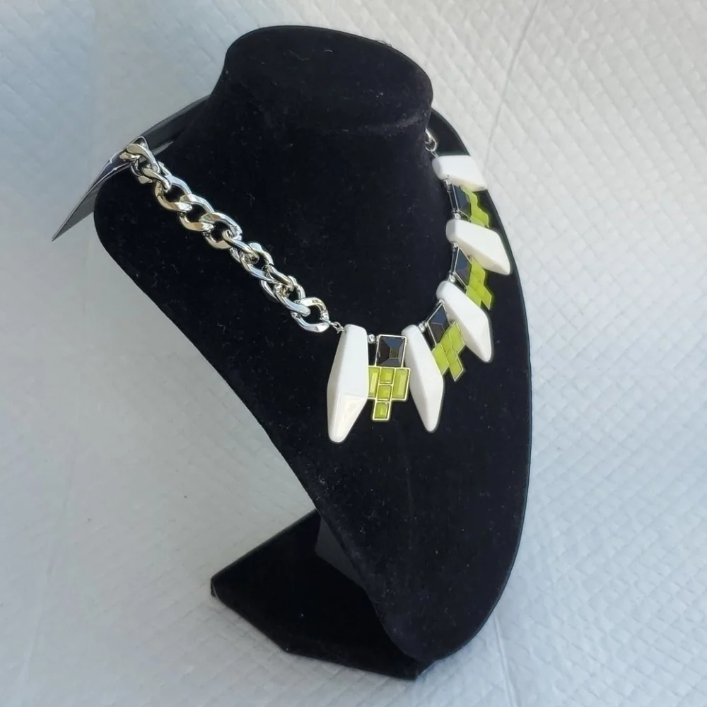 NEW CURB CHAIN COLORBLOCK NECKLACE SUMMER‎ - Picture 6 of 8